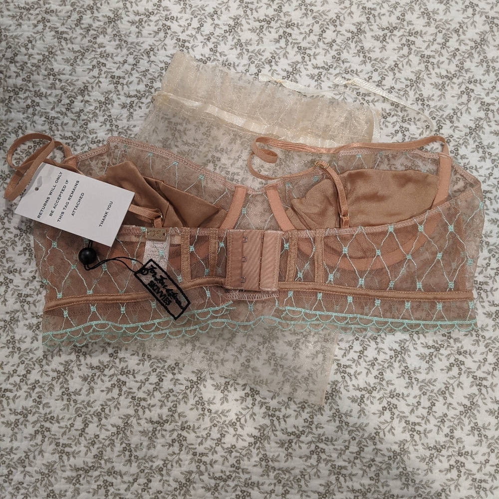 FLL Burlesque Fishnet bra nude/mint - Picture 3 of 6